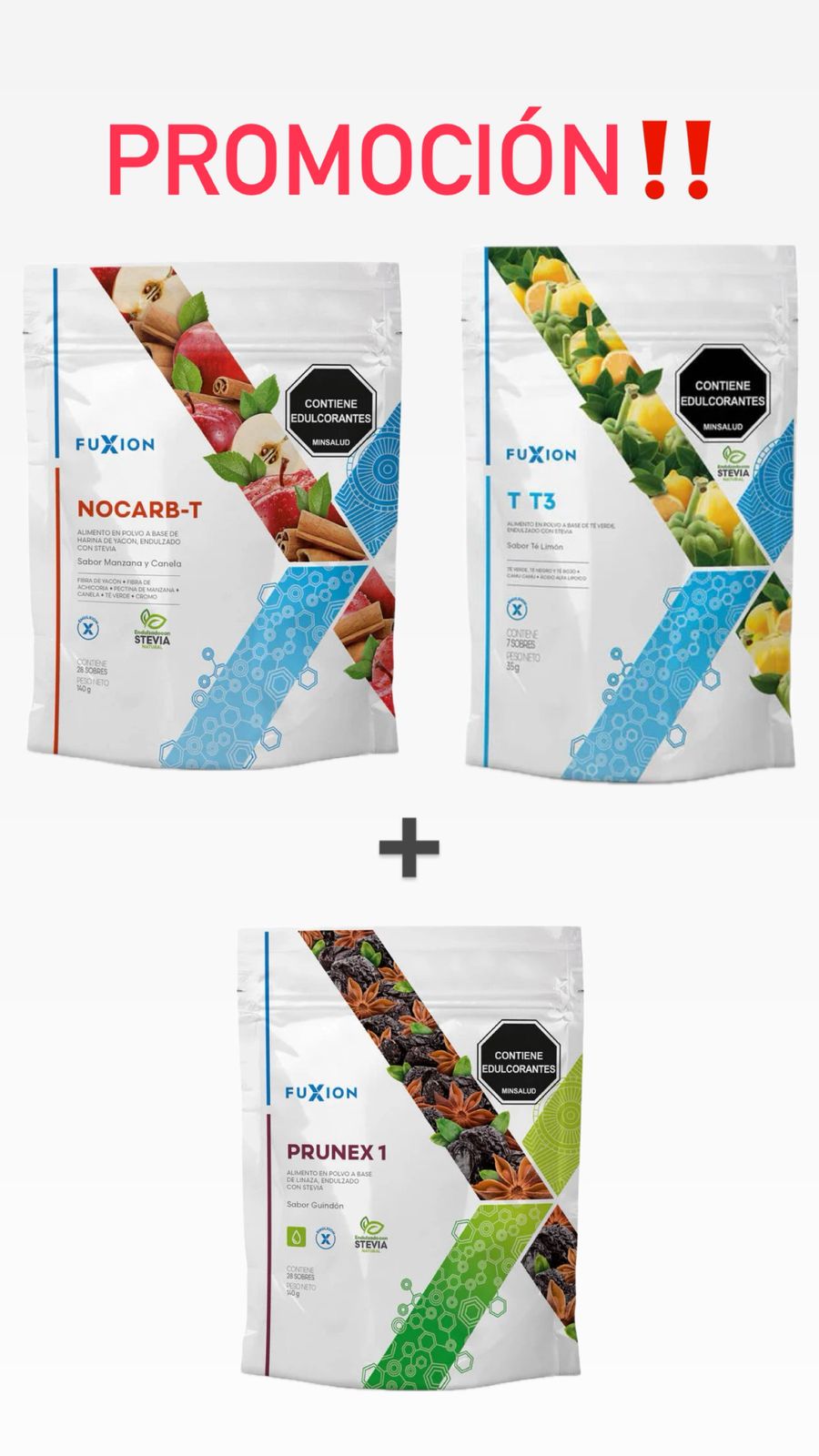 Trio Reductor - Fuxion  Compras NOCARB-T - T T3 y te Obsequiamos Prunex
